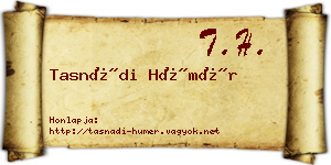 Tasnádi Hümér névjegykártya